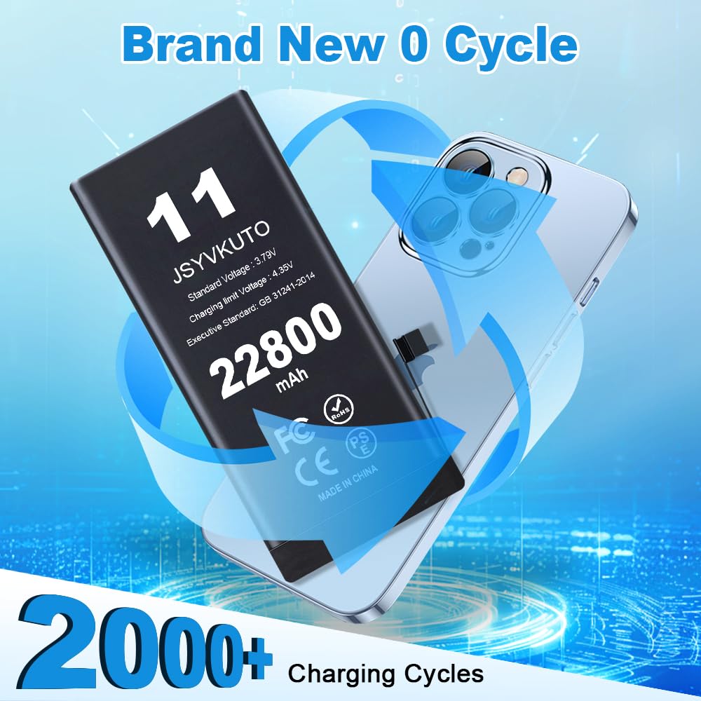 iPhone 11 64GB SIMフリー81% battery Amazon.com: JSYVKUTO 22800mAh [Upgraded] Battery for iPhone 11